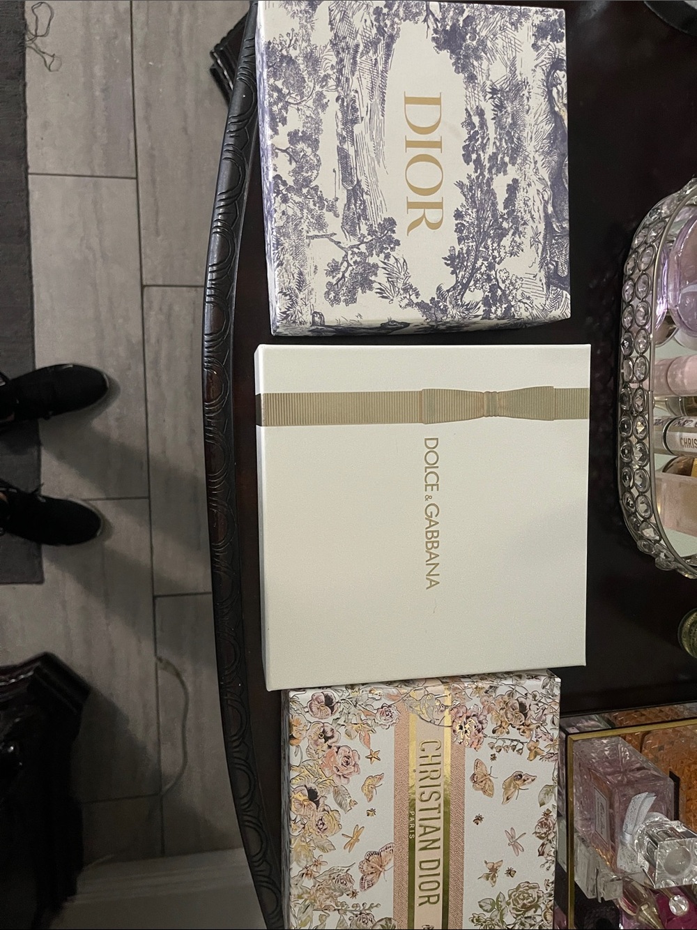 Dior Floral & Toile Gift Box Set — White, Cream, Gold